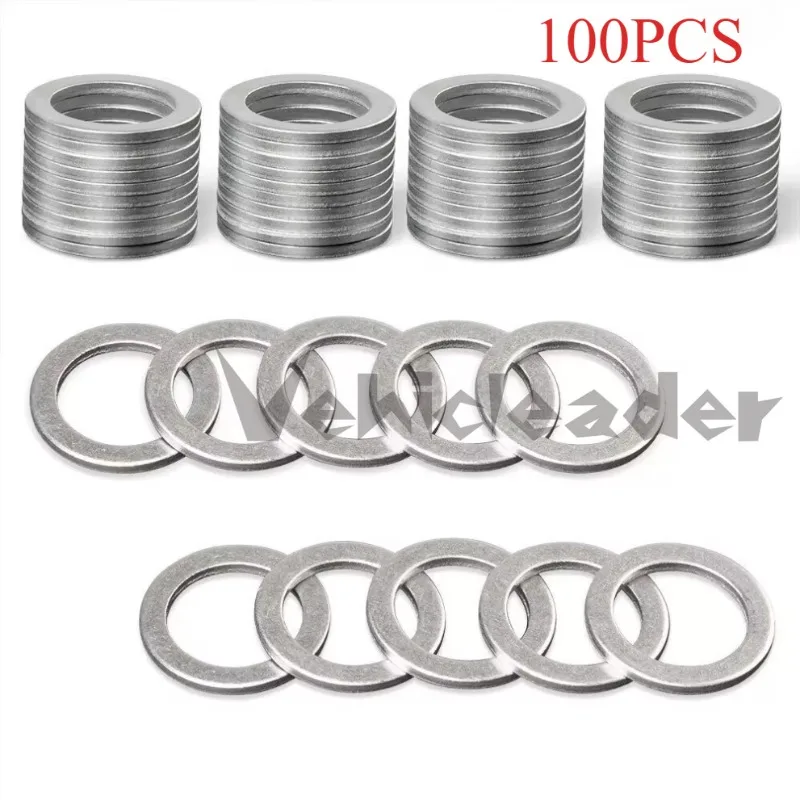 100 PCs Transmission Oil Drain Plug Compression Washer Sealing Ring Screw Suitable for MAZDA 995641400 9956-41-400 M14x20x1.5