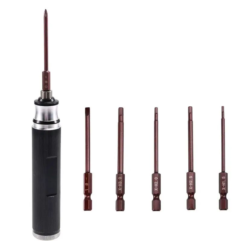 AEE7-6-In-1 Hex Screwdriver 1.5/2.0/2.5/3.0Mm Repair Tool Kit Set For RC Helicopter Airplane Drone Aircraft RC Cars RC Boats