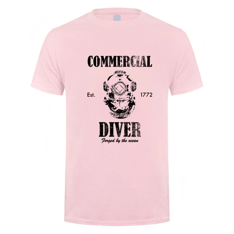 الغواص التجاري تي شيرت الصيف الرجال القطن قصير الأكمام الغوص الغوص تي شيرت مضحك التي شيرت رجل بلايز المحملة DY-215