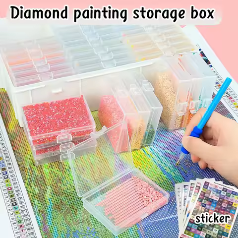 30 Slot Plastic Diamond Tray Storage Box Arc Lock Buckle Multi Functional Container DIY Diamond Painting Accessories New