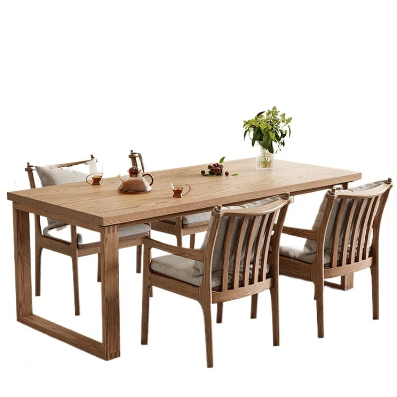 

Nordic all solid wood long table household workbench desk tea table ash wood log large board table