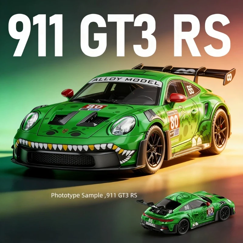 

Diecast 1:24 GT3 RS Tyrannosaurus Rex Livery Alloy Car Model Collection Toy Vehicle Gift Metal Miniature Voiture Hobby
