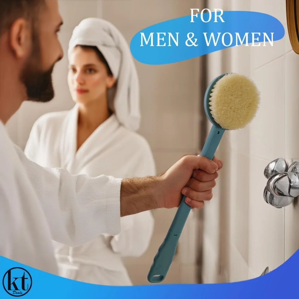 15 Sikat Mandi Gagang Panjang untuk Menggosok Punggung, Tubuh, dan Kaki (Biru)