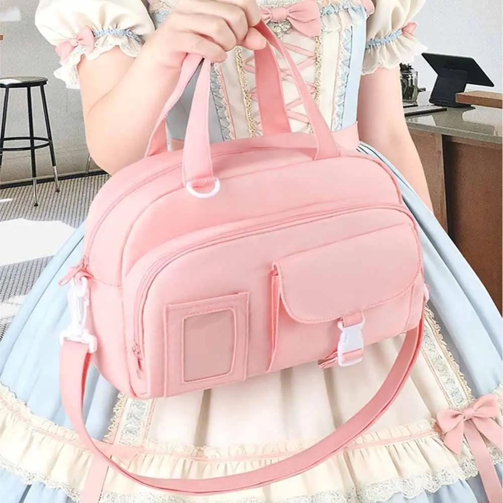 Simple Large Capacity Shoulder Bag Nylon Solid Color Travel Handbag Multiple Pockets Wear-resistant Duffel Bag Swimming