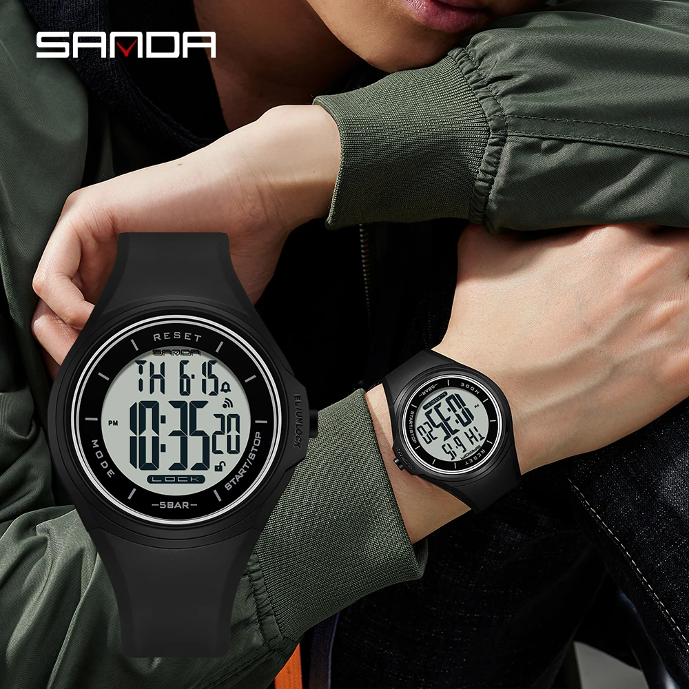 Sanda Fashion Simple Sport Watches Men Military Digital Watch Alarm Clock Shock Resistant Waterproof Relogio Masculino 2131