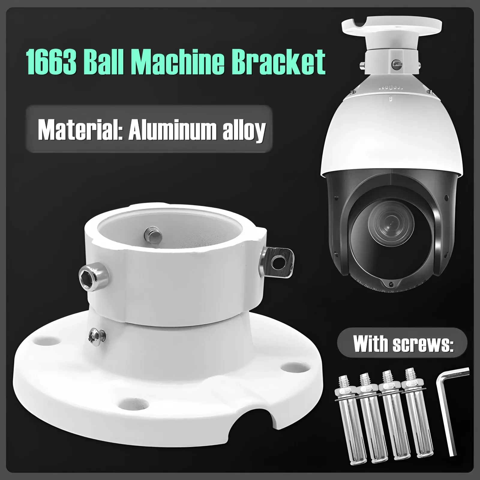 

Security Camera Ceiling Mount Bracket Ball Machine Transfer Connector DS-1663ZJ for Hikvision Dahua High Speed Dome PTZ Camera