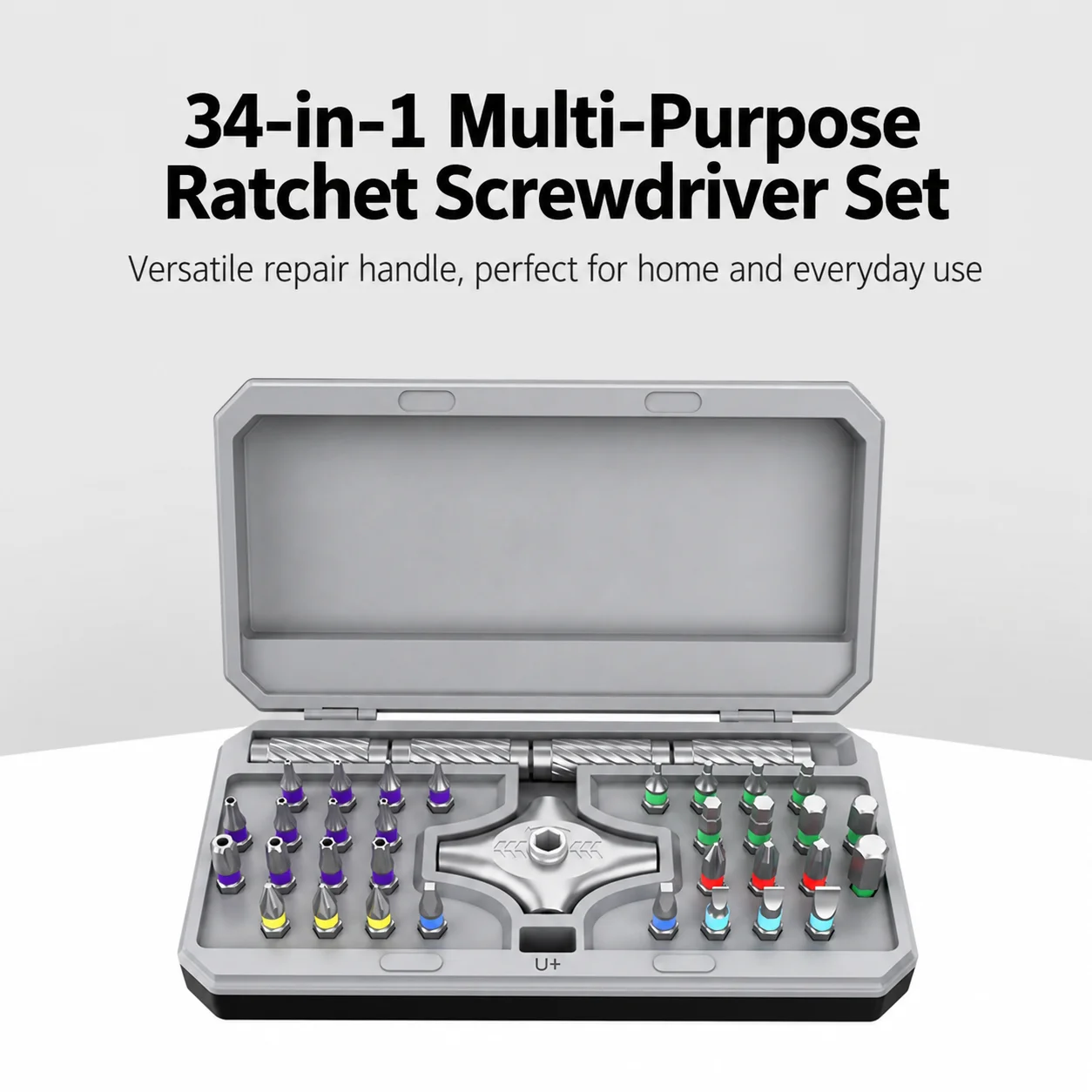 34 in 1 Ratchet Screwdriver Set Multi Bit Socket Wrench Hand Tool Kit for Home DIY Repair Maintenance