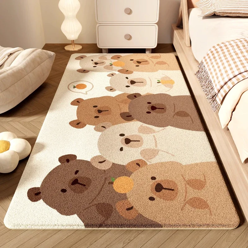 

Cartoon Style Rugs for Bedroom Home Fluffy Soft Rug Washable Living Room Decoration Cute Carpet Thicken Plush Bedside Floor Mat