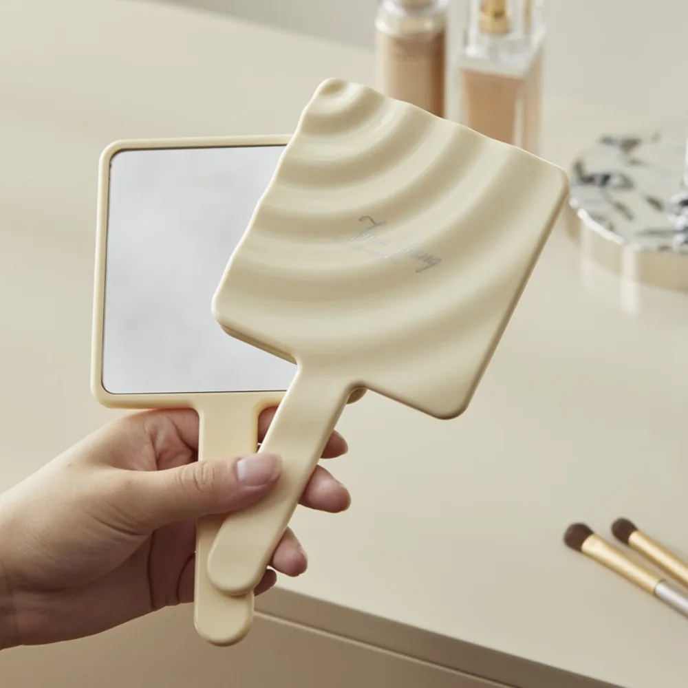 New Small Makeup Mirror Handheld Electroplated Square Mirror HD Beauty Cosmetic Mirror Women