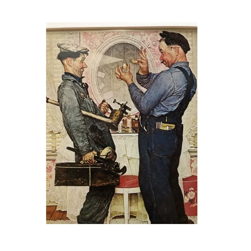 1 نورمان روكويل اثنان سباكين وكلب، طباعة ملصق قماش فني، لديكور غرفة المعيشة، صورة جدار المنزل