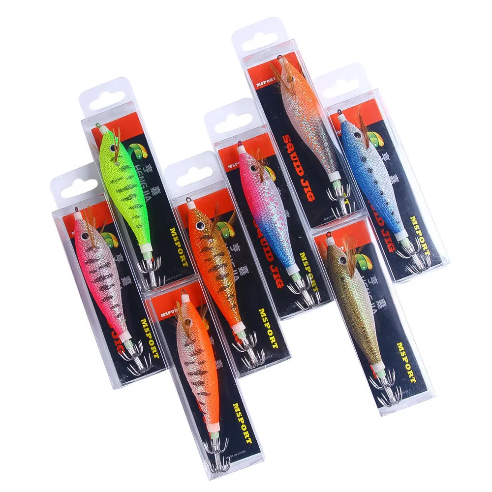 Leuchtender hölzerner Garnelen-Fake-Köder, neuer hölzerner Garnelen-Tintenfisch-Haken, harter Bait13GFishing-Köder-Set – Detail 6