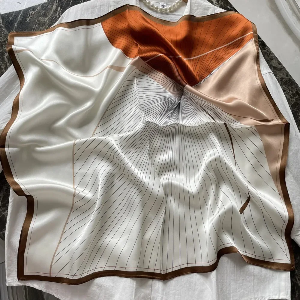 100% Pure Mulberry Silk Square Scarf  Fashionable and Versatile High-end Silk Scarf  12 Momme Silk Printing Scarf  68x68CM