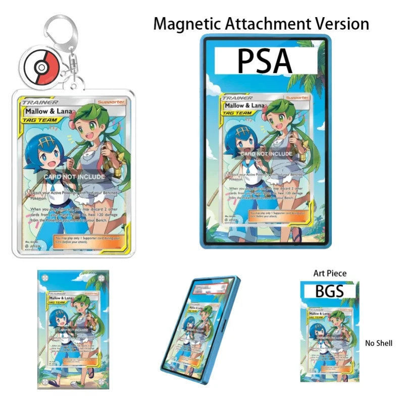 Étui de protection en acrylique recyclable pour porte-clés, idéal pour les fans d'art de l'anime Pokémon Cosmic Eclipse Mallow Lana, cadeau pour les fans d'art.