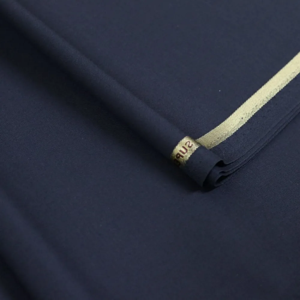 Light Anti-Static Wool Single Face Gabardine Dark Navy Thin Fabric Cloth Fabrics For Sewing Summer Office Trousers Cloth