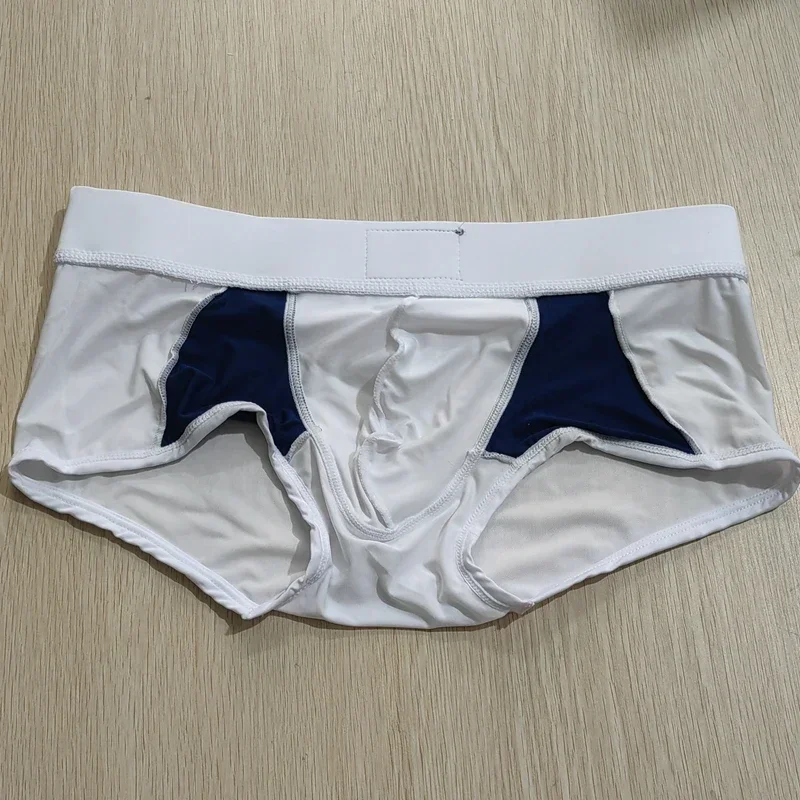 Real shot men\'s boxer panties, fashionable men\'s width, simple panties, skin-friendly ice silk