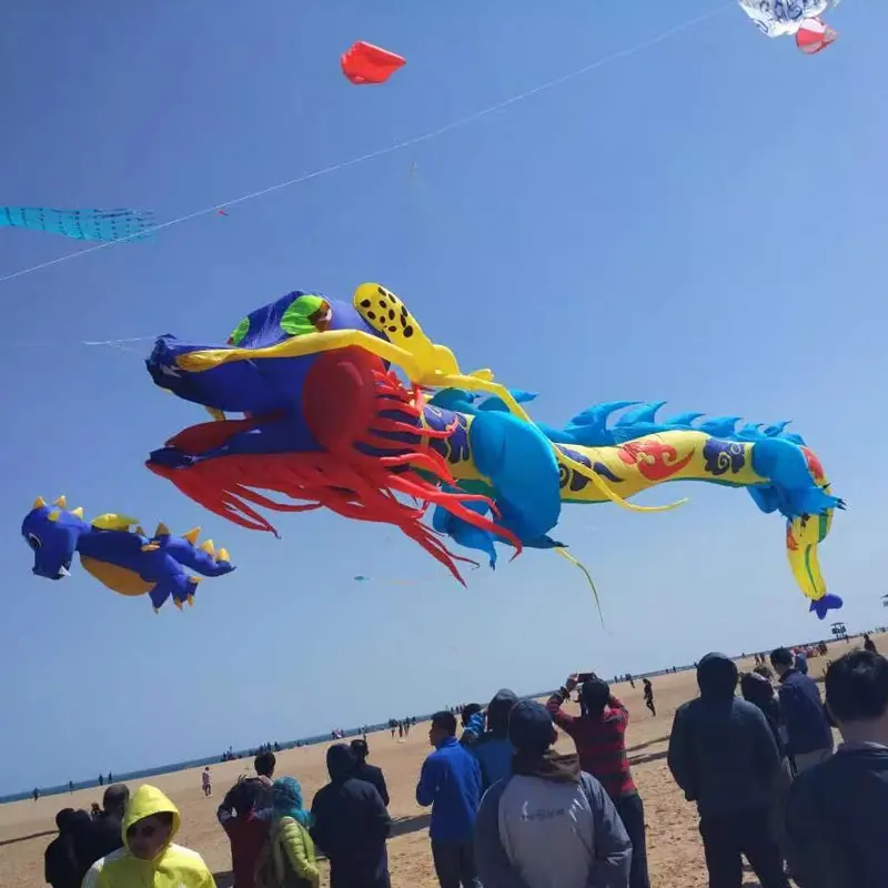 

Large soft kite, inflatable kite 15 meters Chinese dragon pendant kite, nylon umbrella cloth