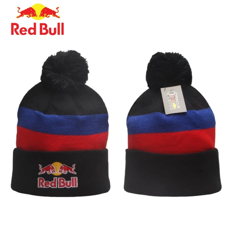 Chapeaux pour hommes et femmes 2025 édition hiver Red Bull sport loisirs Couple chapeau extérieur tricoté chaud laine chapeau Couple course chapeau