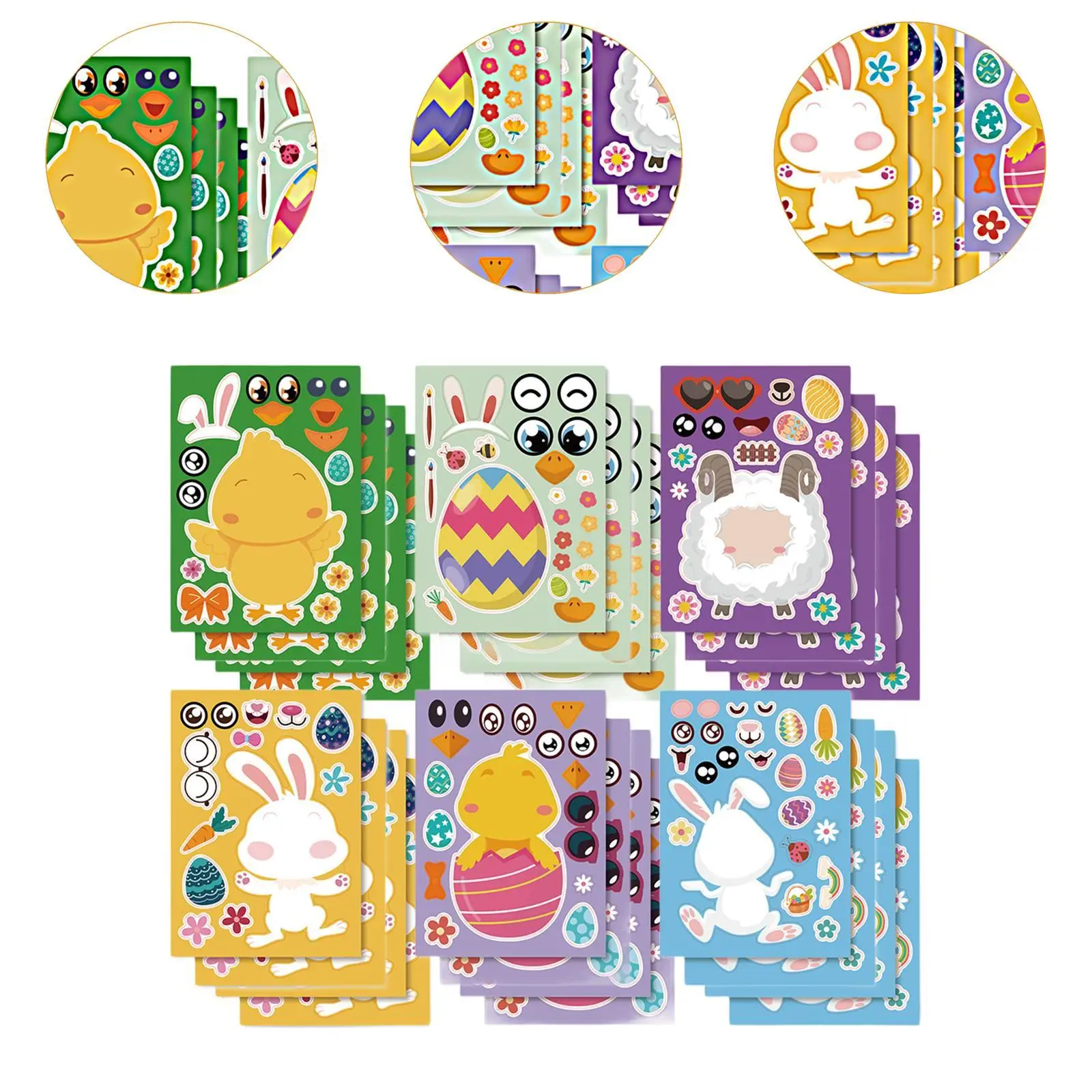 24 Pieces Easter Party Stickers Decoration Stickers Decals Easter Stickers for Cards Holiday Crafts Education Activities Easter