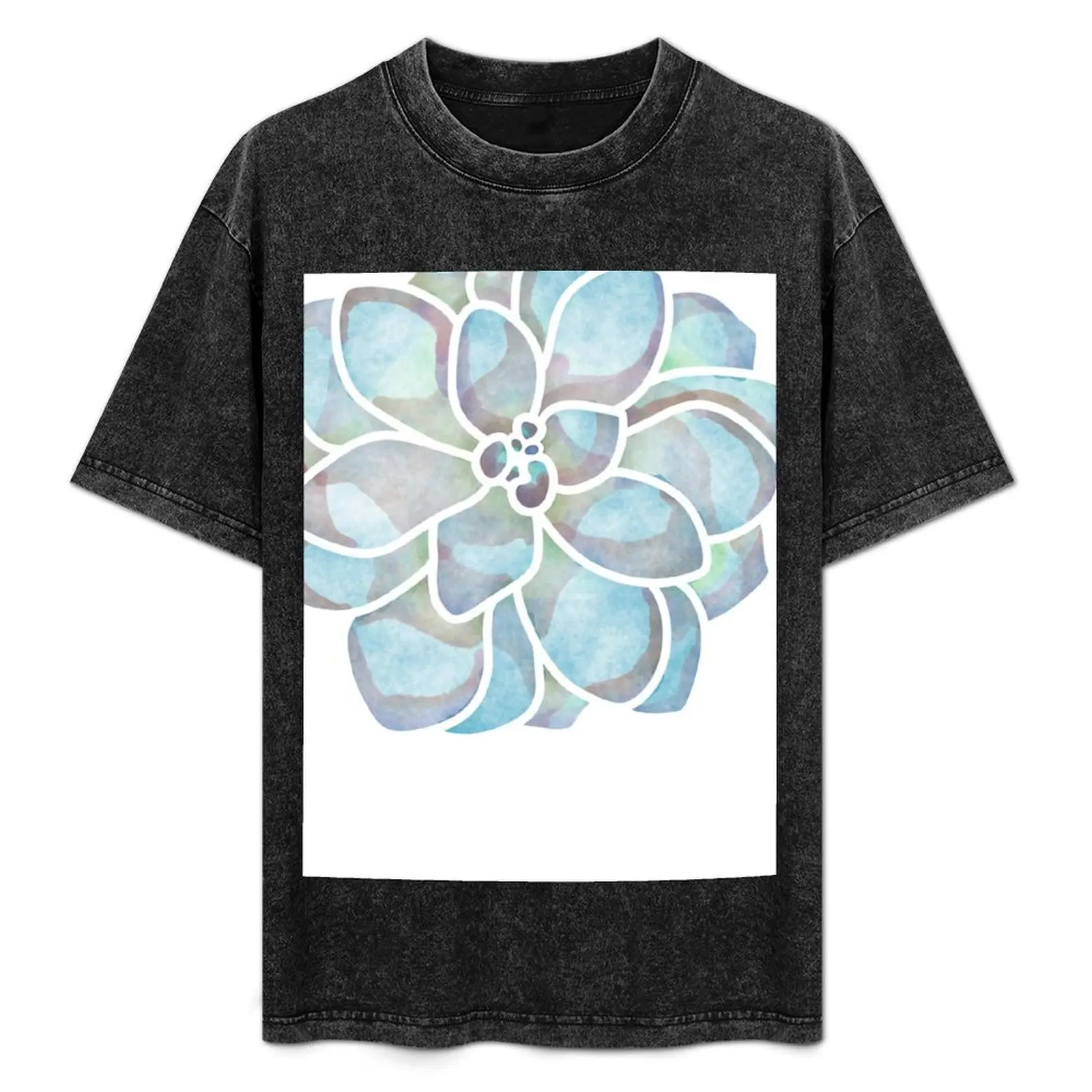 

Watercolor Succulent T-Shirt valentines boutique clothes football t shirt anime clothes fruit of the loom mens t shirts
