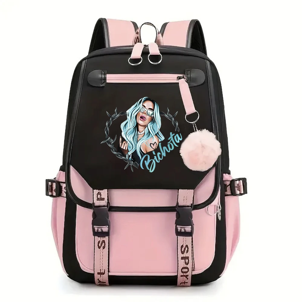 Hot Karol G Bichota Music Album Backpack Plush Schoolbag  Funny Y2K Aesthetic Manana Sera Bonito Backpack