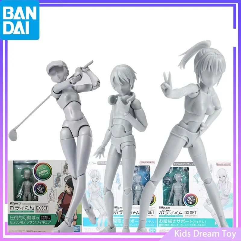 Bandai In Stock Original S.H.Figuarts DX SET Female Male Body Edition Gray Color Collection Action Figure Toys For Children Gift