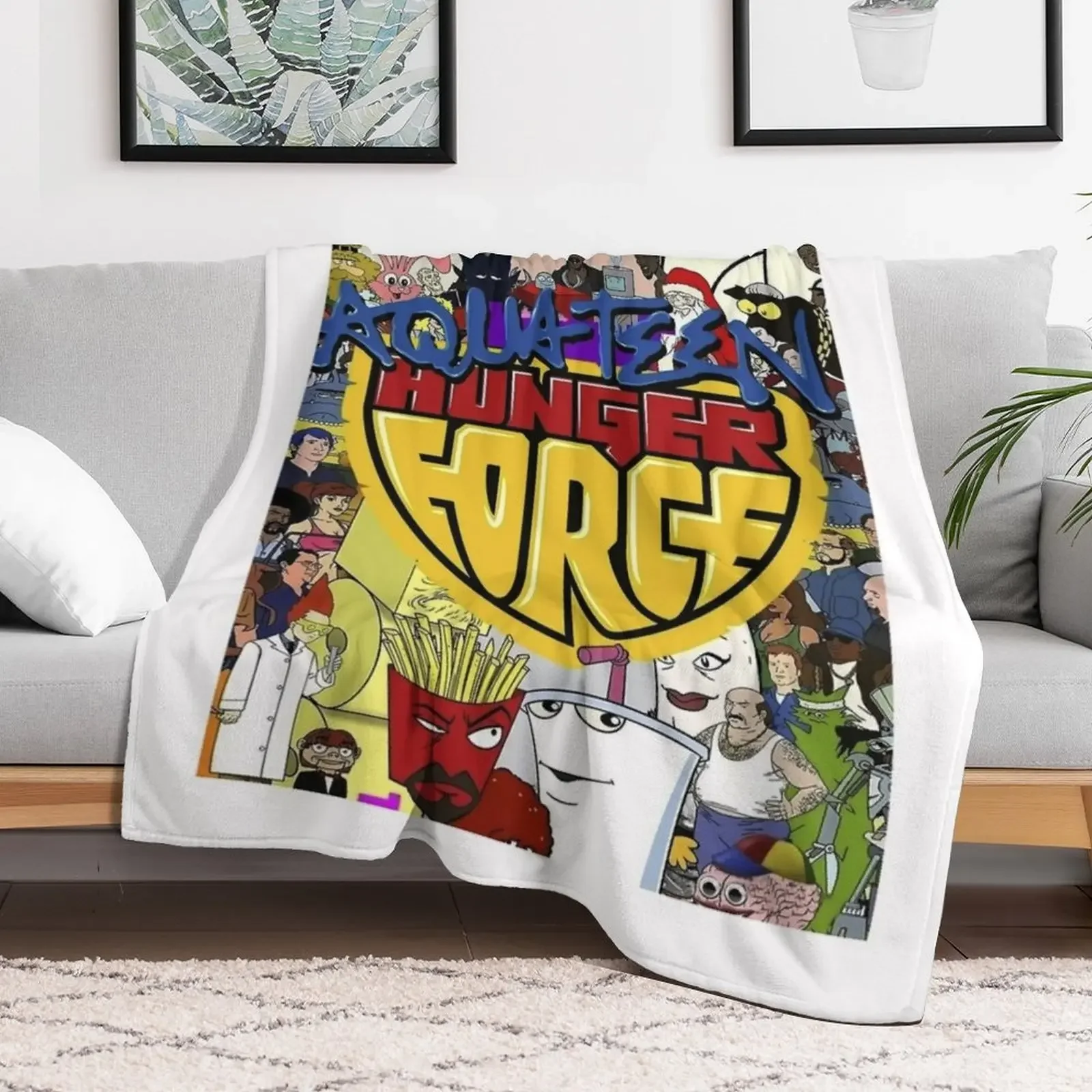 aqua teen hunger force Throw Blanket Stain Resistant Cozy Warm Blanket