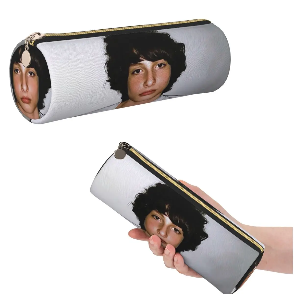 Finn Wolfhard Federmäppchen für Jungen und Mädchen, Geschenke, zylindrische Stiftbox, Stifttasche, Stiftetui