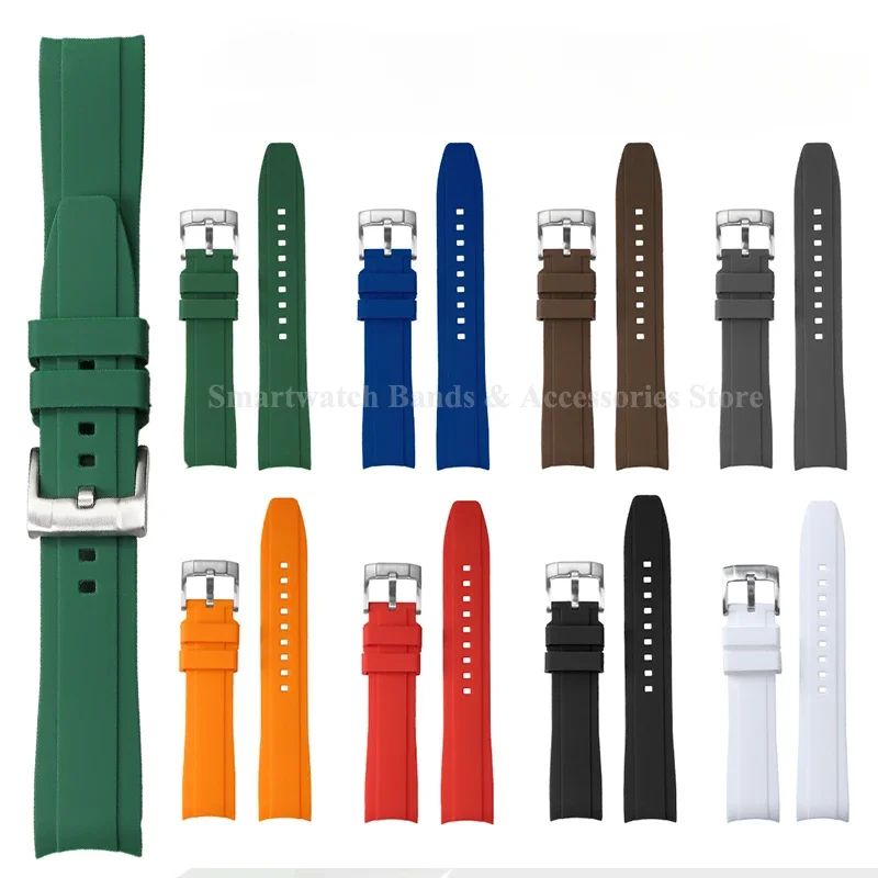 20 ミリメートル 22 ミリメートルゴム時計バンドシチズン用セイコー湾曲した端ユニバーサルリストバンドオメガ男性女性スポーツ時計ブレスレット