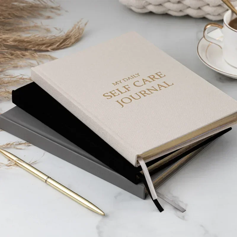 A5 English Self-care Journal Weekly Monthly Daily Planner Diary Notebook for Business To Do List Agenda Notepad Office Supplies