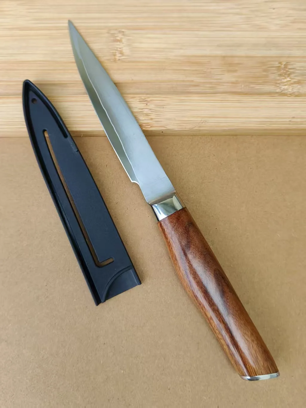 RHON 4.7inch S/S9Cr18 Clad Steel Compostied Utility Knife Cuisine Kitchen Fruit Paring Melon Petty Knives with Red Wooden Handle