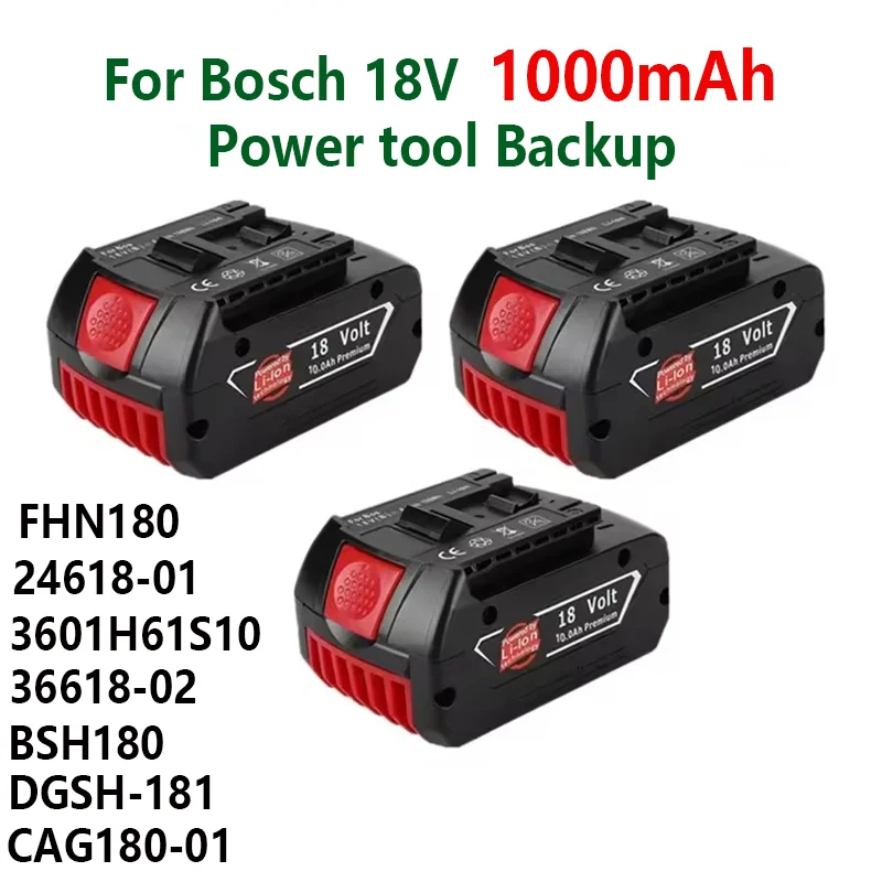 NEW 1000mAh Rechargeable Li-ion Battery For Bosch 18V Power tool Backup 10000mah Portable Replacement BAT609 Indicator light 18V