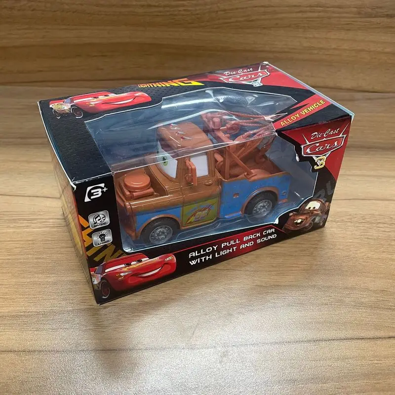 Lightning Mcqueen Disney Model Car 3 Cartoon Q-Version Inertial Pull-Back With Lights And Music Figures Cars Children'S Toy Gift