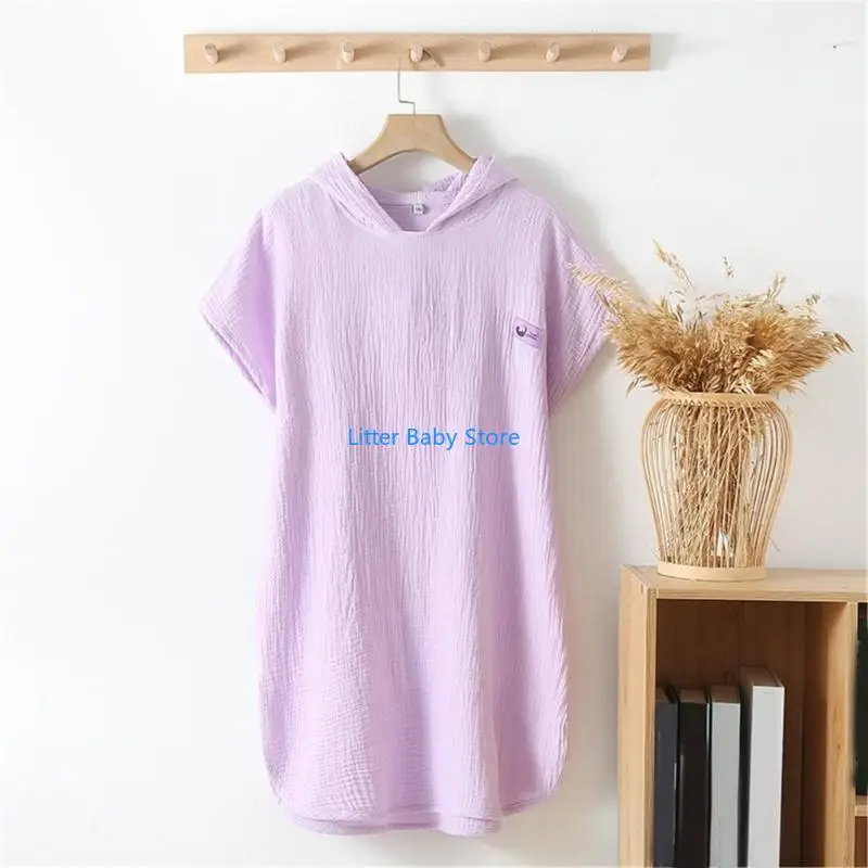 

N80C Hooded Towel for Kids Children's Hooded Sleeveless Bathrobe Wearable Bath Towel Hoodie Blanket 110/130/150