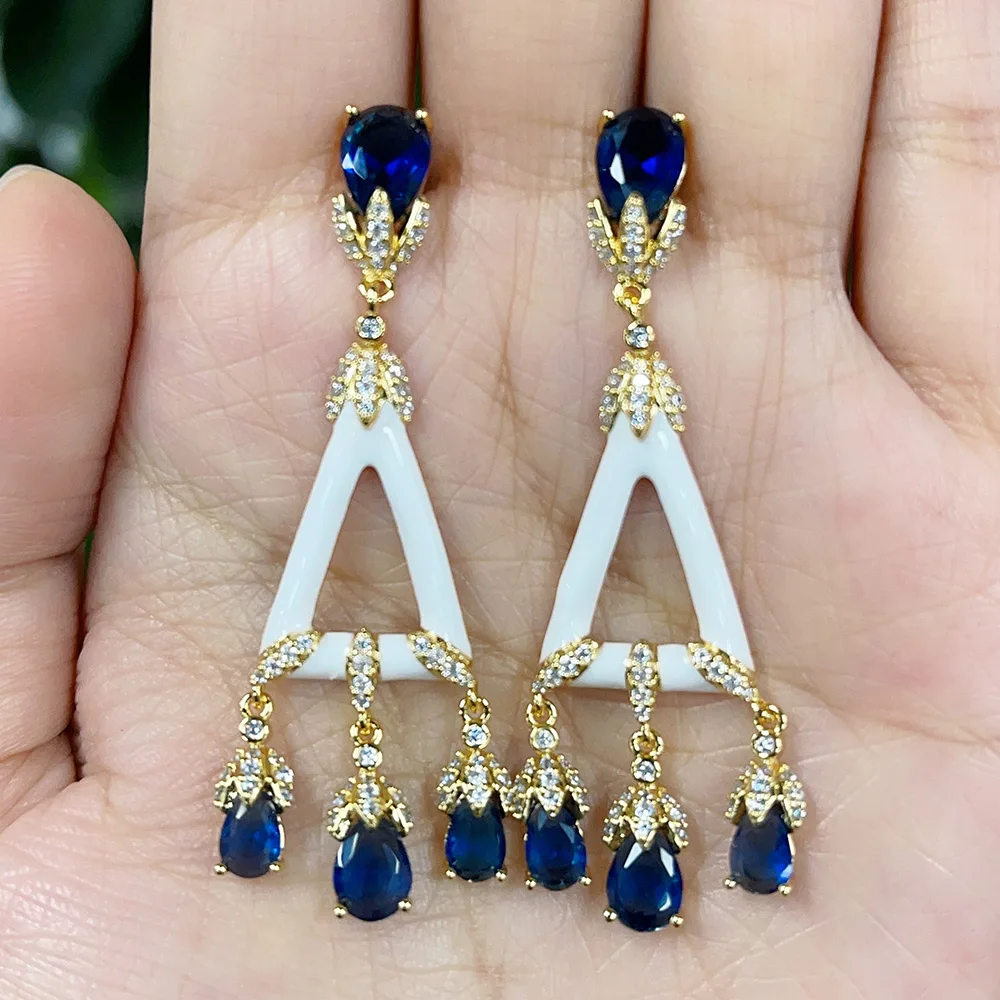 

Missvikki High Quality Trendy Trangle Pendant Earrings for Women Lady Anniversary Gift Jewelry Wholesale Valentine's Day