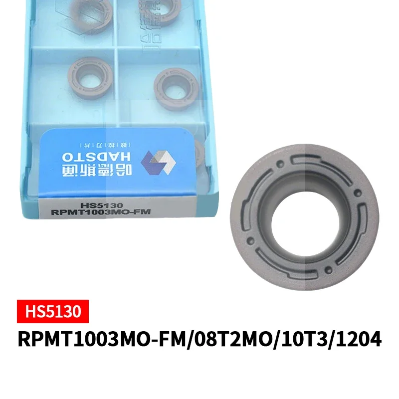 

10pcs HADSTO Original Carbide Inserts RPMT1003MO-FM RPMT08T2MO-FM RPMT10T3-FM RPMT1204-FM HS5130 CNC Milling Blades Cutting Tool