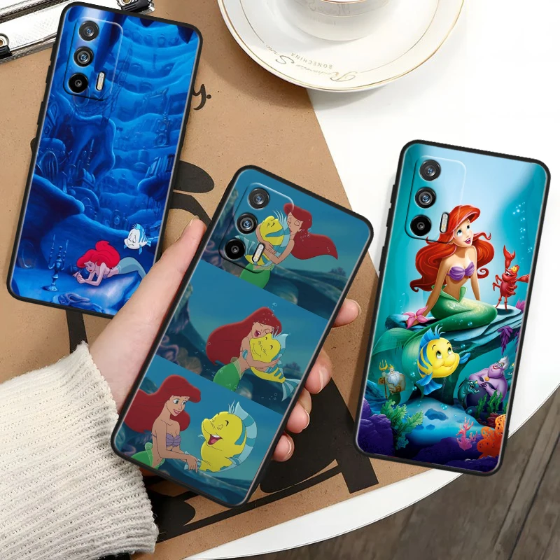 The Little Mermaid Black Phone Case For OPPO Realme 10 C2 3 11 20 21 31 30 33 35 55 X2 GT Pro Plus Master Funda Shell Cover Capa