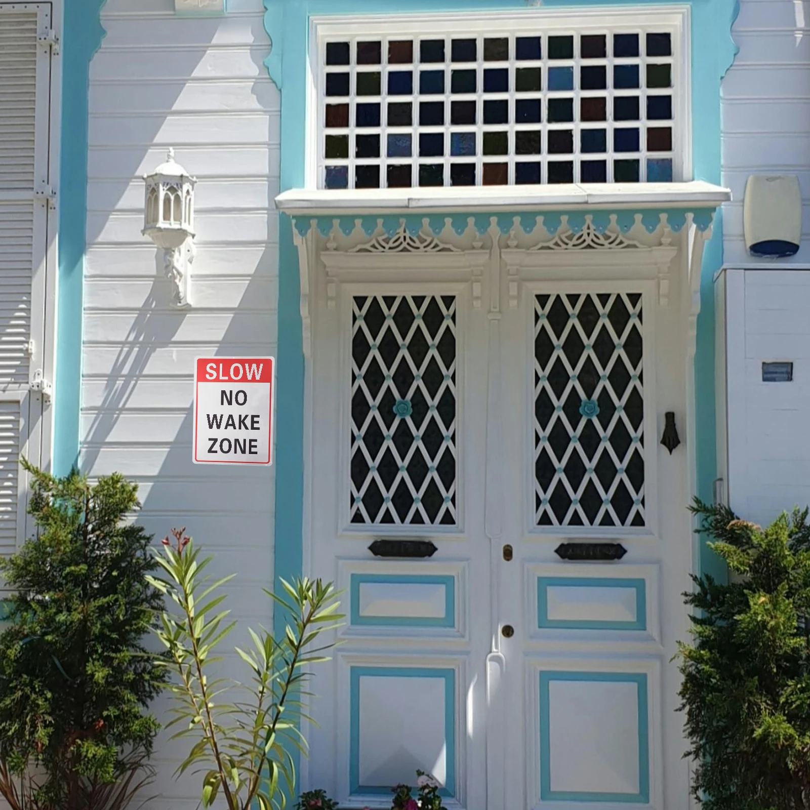 

Large 18x12 Inch No Waking Zone Sign Reflective Aluminum Weatherproof Traffic Safety Sign Slow Down Parking Lot