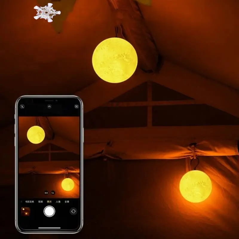 

Type-C Powered Portable Moon Lamp For Outdoor Holiday Lighting, Hanging Garden Atmosphere Decor