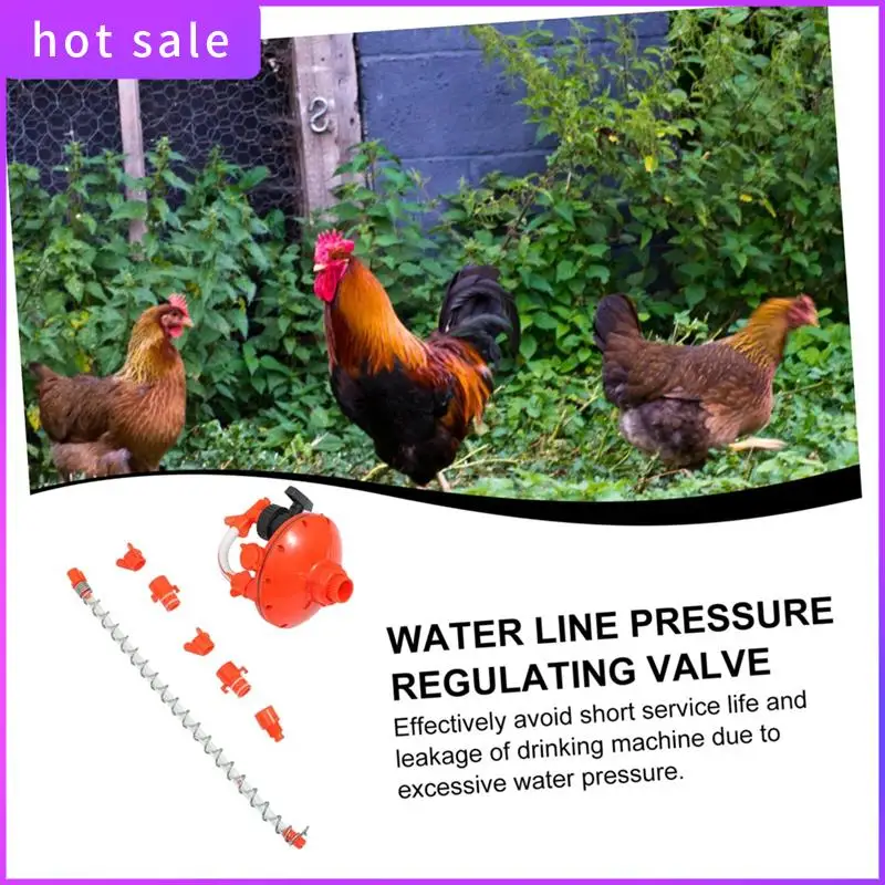 

A26I-Regulator Water Line Pressure Regulating Valve Poultry Water Fountain Quail Waterer Bird Waterer Hens Water Dispenser