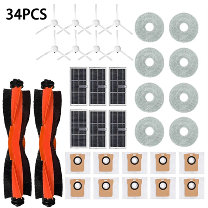 

For Xiaomi Mijia M30S D103CN Robot Vacuum Spare Parts Consumables Main Side Brush Hepa Filter Mop Cloth Dust Bag Accessories