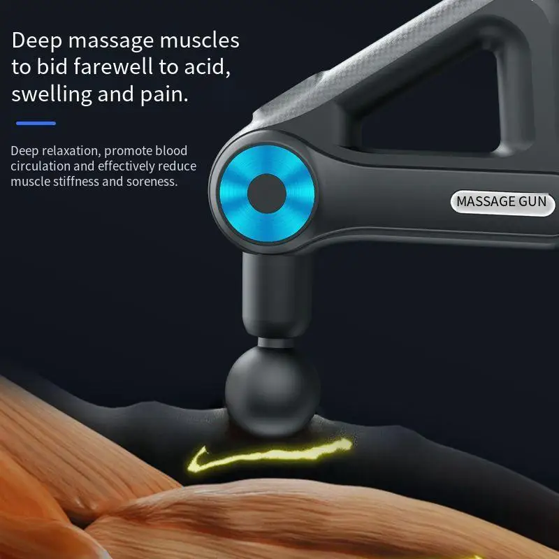 Pistolet de Massage professionnel Rechargeable pour tout le corps, dos, cou, Relaxation musculaire, masseur à faible bruit, pistolet de Massage des tissus profonds à 9 niveaux