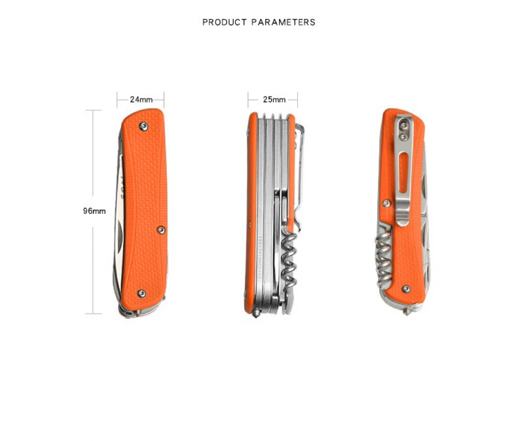 SANRENMU 18 IN 1 Tactical Folding Knife Multitool with Blade Camping Survival EDC Hiking Outdoor Equipment Carbon Fiber