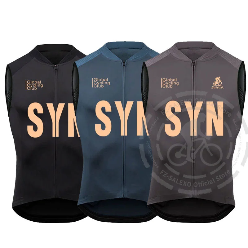 SYN Sleeveless Cycling Vest Men Summer Sleeveless Bike Bicycle Jersey Windproof Cycling Clothing  Outdoors Riding Windproof Vest