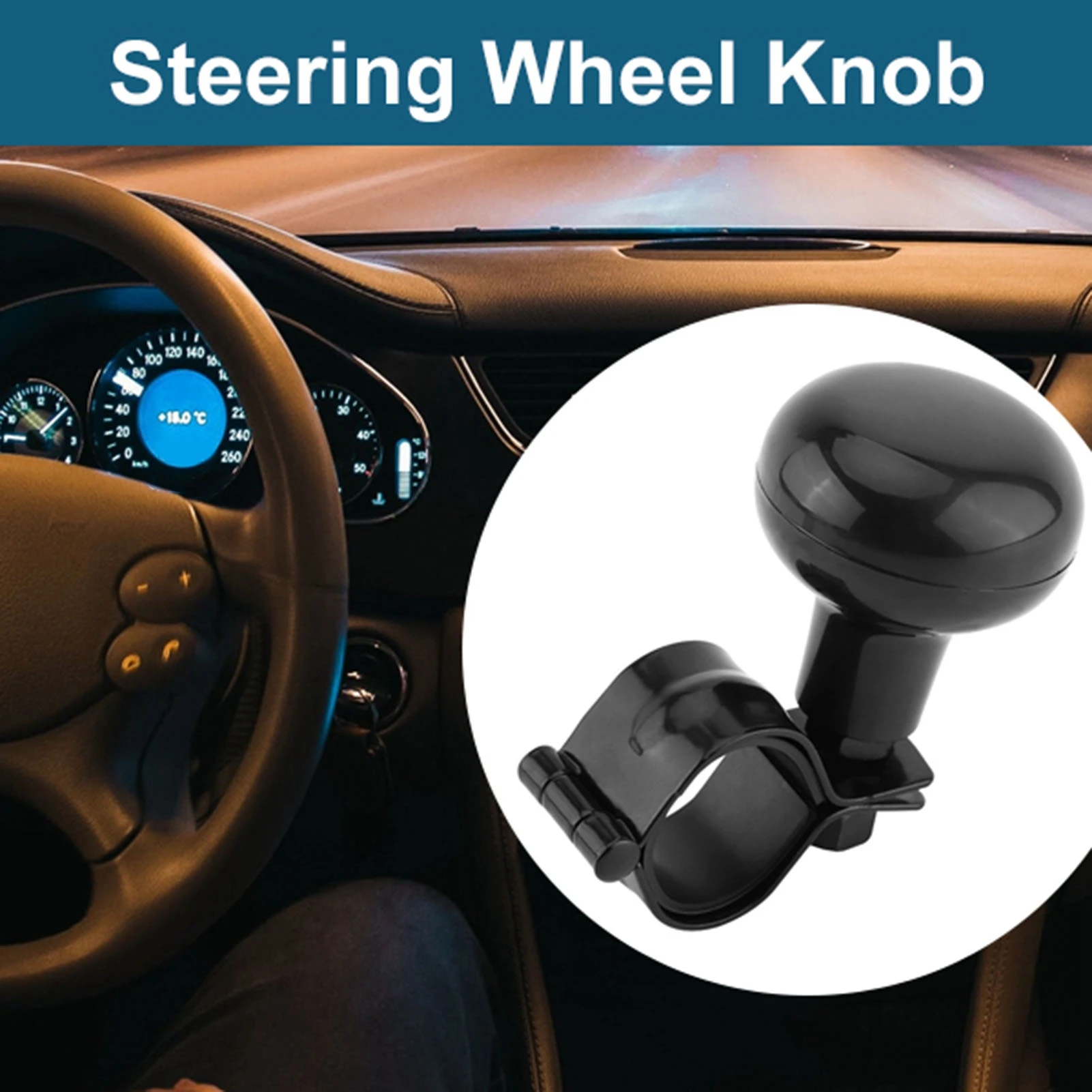 1Pcs Black Universal Steering Wheel Spinner Heavy Duty Car Truck Handle Power Knob Durable Accessories