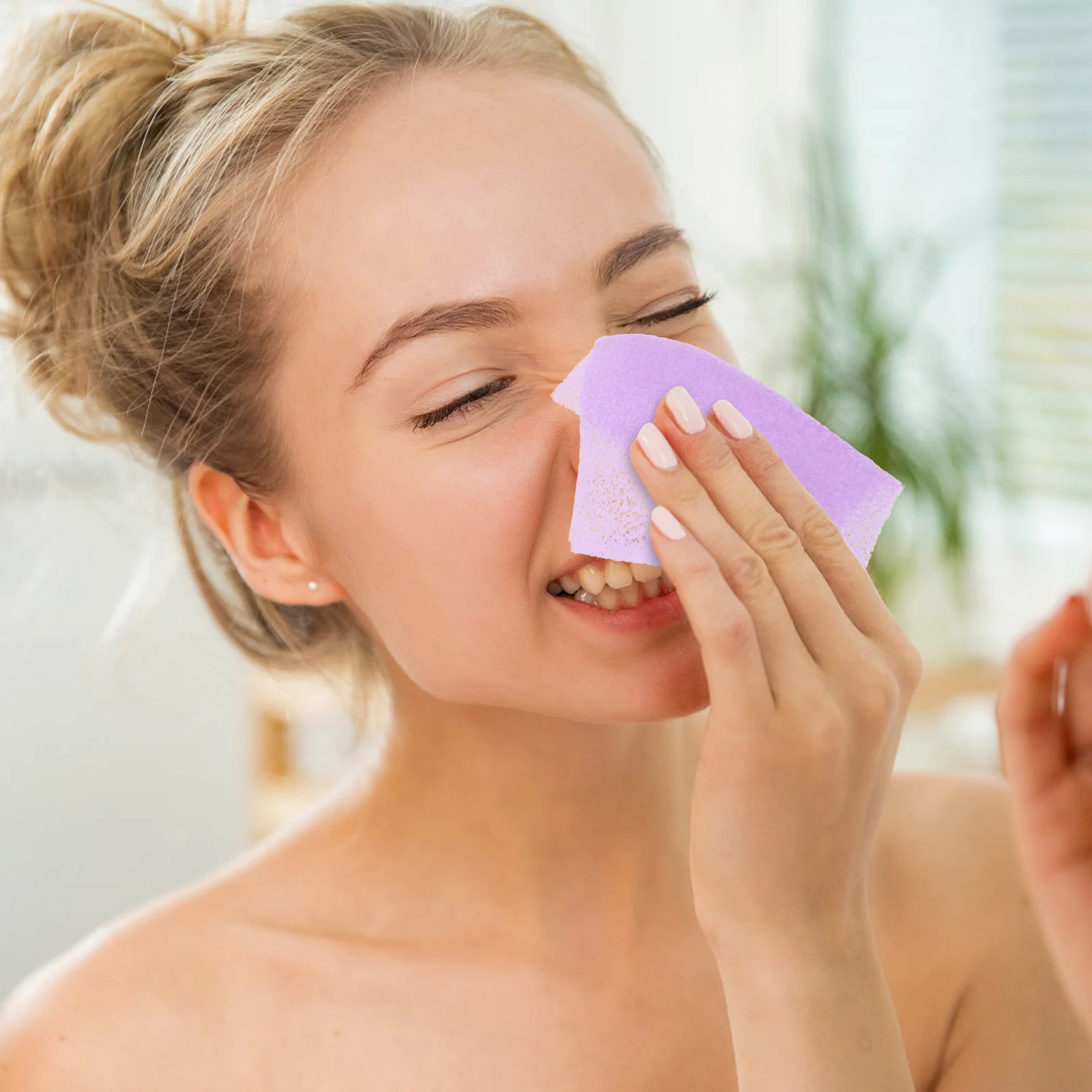 

Makeup Remover Purple Konjac Cloth Gentle Exfoliating Wash Reusable Cloths For Your Face Face Scrubber Beauty