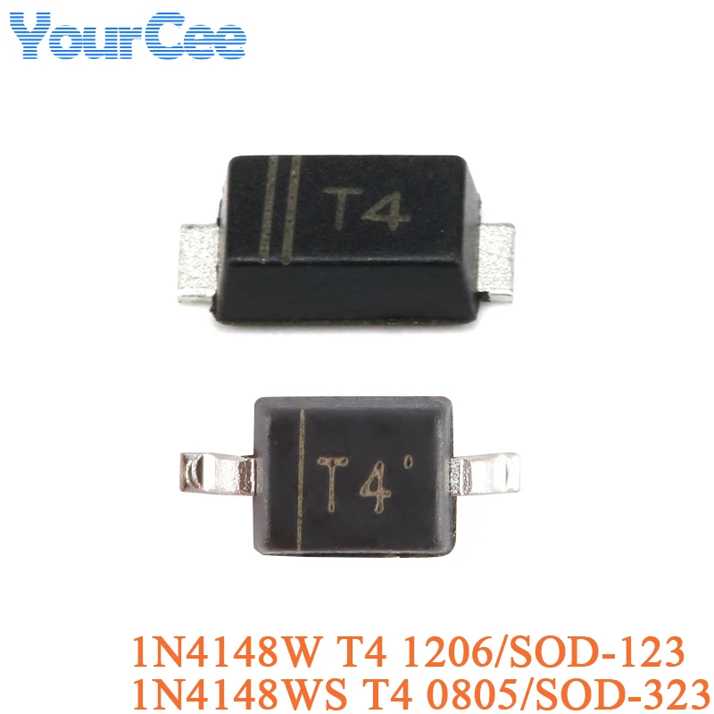 100Pcs 1N4148W 1N4148WS 0805 SOD-323 1206 SOD-123 SMD T4 Switch Diode Switching Diode SMT