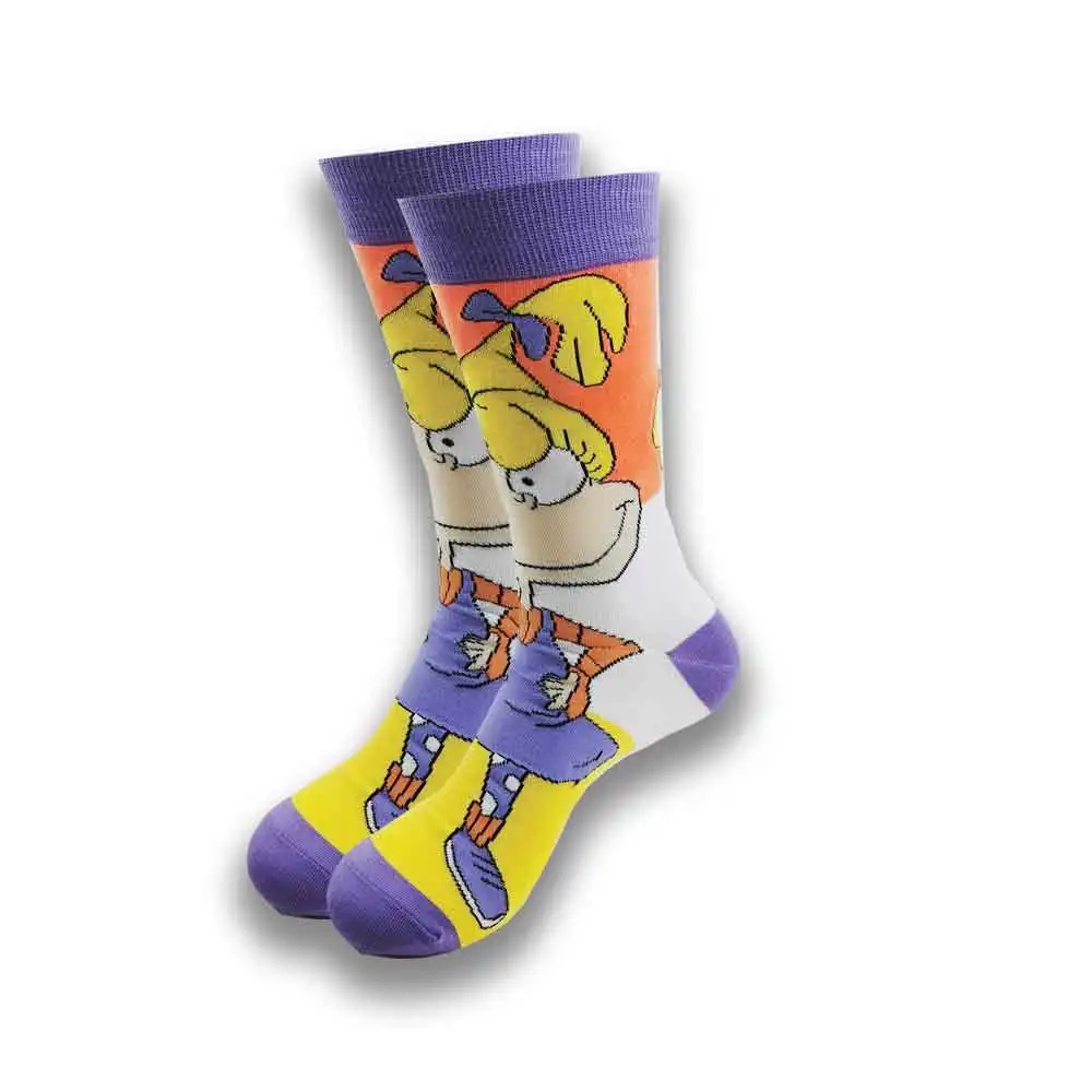 New Funny Cartoon Anime 200-needle advanced Socks Men Women Breathable Cotton Hip Hop Sock Gifts for Men