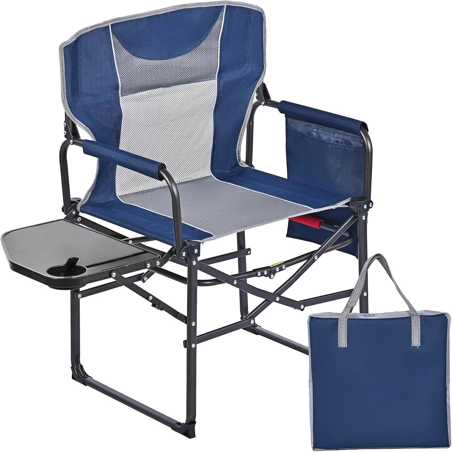 

Негабаритное кресло для кемпинга, портативные складные стулья для газона для взрослых, сверхмощное кресло с приставным столиком, карман для пляжа