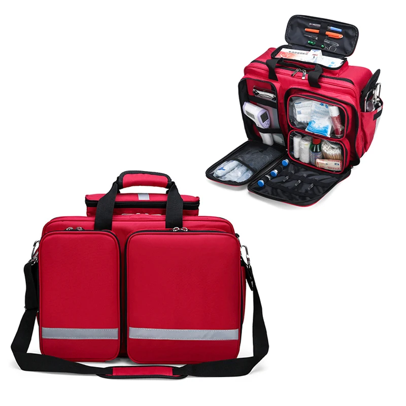 

Empty First Aid Kit Refrigeratible Bag Waterproof Multi-function Reflective Messenger Bag Family Travel Emergency Medical Bags