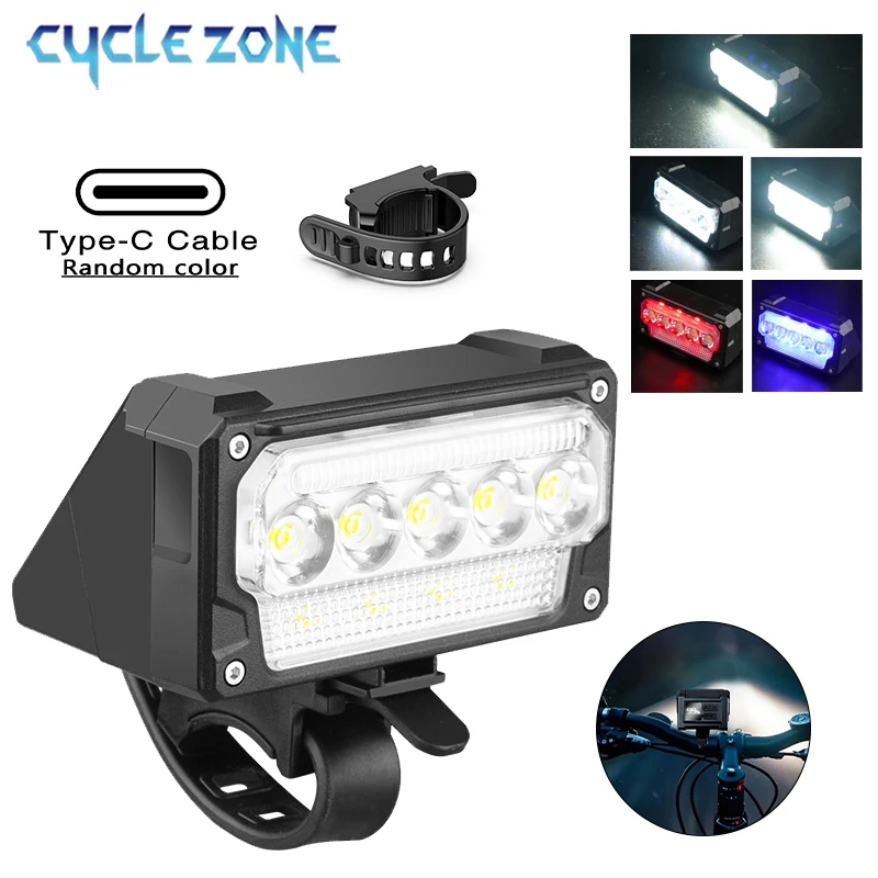 Intelligent Light Sensing Bicycle Headlights TYPE-C Rechargeable MTB Road Bike Front Lights Cycling Flashlight for Night Riding